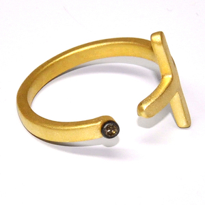 Anillo de diamante hecho a mano de Plata de Ley 925 chapado en oro ajustable joyería de lujo - Product Image 1