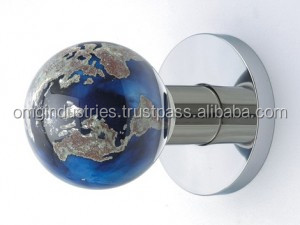 Poignées de porte en verre cannelé de style mortaise OMG Industries, poignées de porte antiques avec tige pour portes intérieures, armoires de cuisine, tiroirs - Product Image 6