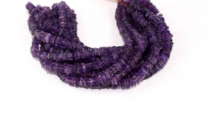 Cuentas Heishi de Amatista Púrpura Natural de 16 Pulgadas de Largo, Forma Cuadrada, Lisas, para la Elaboración de Joyas - Product Image 3
