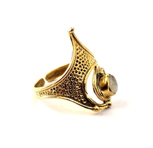 2018 naturel Arc-En-Ciel Pierre De Lune Anneau À La Main Bague En Pierre - Product Image 3