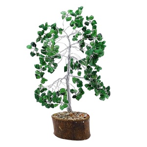 Serpentine verte Cristal puce arbre Reiki Décor Artificielle Arbre de Vie pierre naturelle 7 chakra cristal puce cadeaux chanceux en gros - Product Image 1