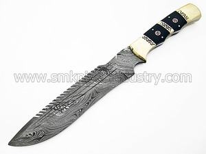 ทำด้วยมือดามัสกัส13.9นิ้วล่าสัตว์มีดที่มีสไตล์พร้อมไฟล์ทำงาน (Sm33) - Product Image 2