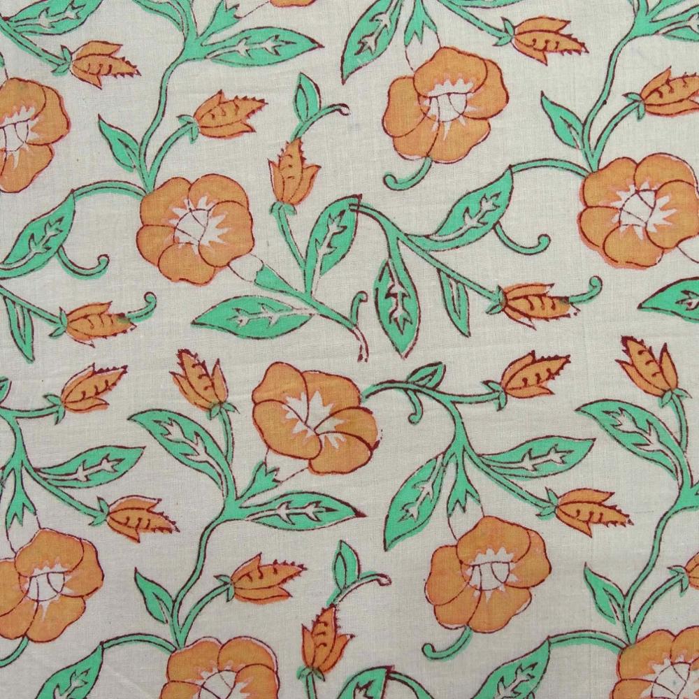 100% чистого хлопка ручной работы ткань Jaipuri блочная печатная натуральная красящая ткань легкая хлопчатобумажная ткань вуаль