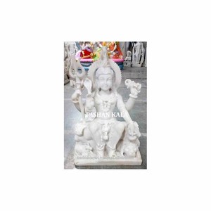 Estatua del Señor Shiva de mármol blanco, estatua - Product Image 1