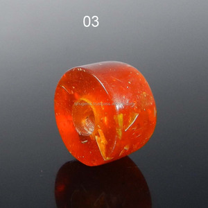 Silver Jewelry Roundel Loose Big Hole 14x8x4.5mm Synthetic <b>Red</b> Gemstone <b>Beads</b> Ishu Gems IG5440 - Product Image 3
