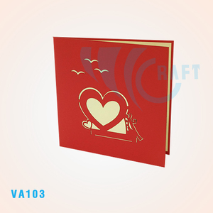 Couple fait à la main 3D carte pop-up tendance Vietnam mariage salutations artisanat meilleur prix sur conception personnalisée papier cadeau - Product Image 5