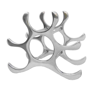 Estante de vino ecológico de aluminio para 6 botellas Exhibición de escritorio lista para fiestas y Bodas de Axiom Home Accents - Product Image 2