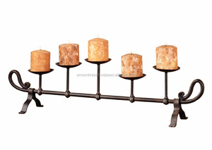 Candelabro Decorativo de Hierro Metálico para el Hogar y Portavelas T-Lite Incluido, Diseño de Lujo Hecho a Mano - Product Image 6