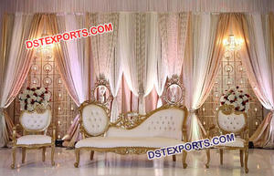 Moderno Juego de Sofás de Madera Tratada Ligera para Bodas Musulmanas Indias, Color y Tamaño Personalizables, para Reino Unido y Estados Unidos - Product Image 4