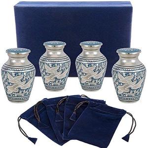 Aluminium GRAVÉ 4 PIÈCES D'ENSEMBLE URNE SOUVENIRS FOURNITURES FUNÉRAIRES - Product Image 5