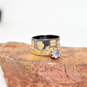 925แฮนด์เมดสวยงามแหวนเงินสเตอร์ลิงประดับพลอยสีรุ้งประดับพลอยสีเงิน18K ชุบทองสำหรับงานแต่งงาน - Product Image 4