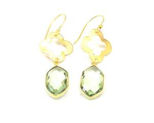 Boucles d'oreilles en améthyste verte Druzy à la mode en laiton plaqué or CZ pierre de naissance Style bohème bijoux suspendus en pierres précieuses - Product Image 4