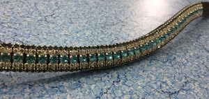 สายคาดหน้าผากม้าหนังแท้ห้าแถว สีเงินอมเทา คุณภาพสูง ดีไซน์หรูหรา - Product Image 5