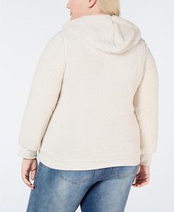 Sweat-shirt à Capuche Décontracté Hiver pour Femme, Poches Latérales, Demi-Zip, Stylé, Streetwear, 100% Coton - Product Image 6