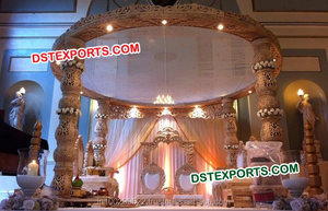 Mandap de Madera de Estilo Tradicional para Bodas, Mandap de Madera Elegante, Mandap Indio Simple para Bodas en Australia - Product Image 6