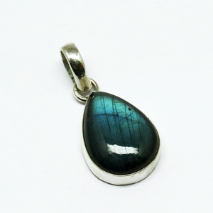 Pendentifs classiques en forme de poire bleu Labradorite 925 en argent Sterling, bijoux en argent frais, bijoux uniques en argent - Product Image 1