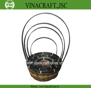 Classic Floor Wicker <b>Basket</b> for Plant Flower Pot Natural Bamboo Weave Floor Boughpot - Product Image 2