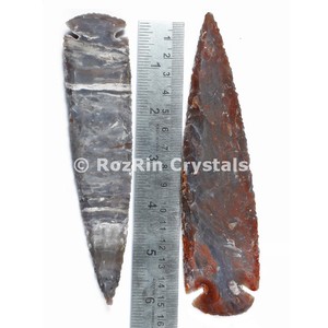 Puntas de Flecha de Ágata India RozRin Crystals de 6 Pulgadas, Hechas a Mano y Grabadas, Artículo Coleccionable - Product Image 1