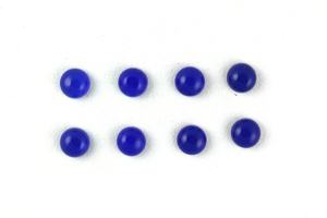 4 pares de alta calidad AAA grado azul real Calcedonia natural piedras preciosas sueltas forma redonda cabujones con parte posterior plana - Product Image 5