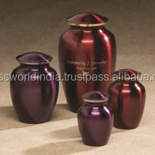 Suministros funerarios, urna de cremación rosa y verde oscuro, Brassworld, India - Product Image 2