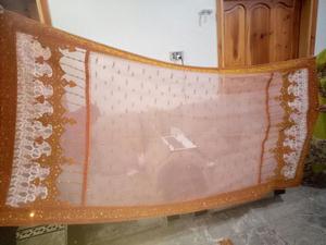 ชุดเจ้าสาวปากีสถาน2018สีส้ม,Lehenga ปักลายสนิมส่วนผสมงานหนักของผ้าชีฟองตาข่ายและผ้าออร์แกนซ่า - Product Image 3