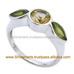 Hot Bán thiết kế mới Eternity vermeil Nhẫn handmade 925 sterling Silver Peridot và Citrine đa đá quý Vòng - Product Image 2