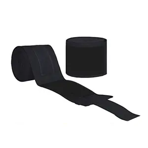 Vente en gros Bandages pour les mains de boxe/MMA noirs Bandages en coton avec logo personnalisé Bandages pour les mains à usage sportif - Product Image 1