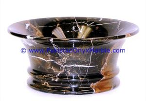 Bol à fruits en marbre au design moderne, plat en marbre noir et or, assiettes à gâteau - Product Image 5