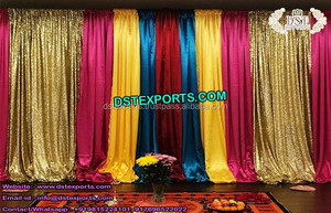 Telón de Fondo para Escenario de Boda, Bordado a Mano, Estilo Moderno, Lavable, Color y Tamaño Personalizables, para Decoración de Eventos de Boda y Mehndi - Product Image 5