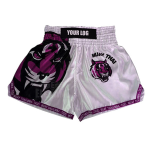 Las mujeres de los hombres boxeo Mma pantalones cortos MMA lucha corta tiger MUAY THAI Shorts hombre fondo blanco azul, M, L, XL XXL - Product Image 5
