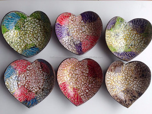 Mother of Pearl Lacquered Coconut Shell Bowl, Coconut Wood Bowl from Vietnam - Product Image 3