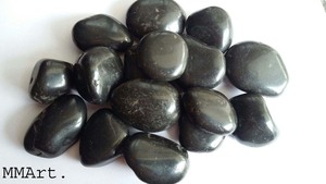 Jet Black Durable Polished Round Natural Stone <b>Pebbles</b> Agate <b>Cobbles</b> for Garden Paving and Landscape Decor - Product Image 6