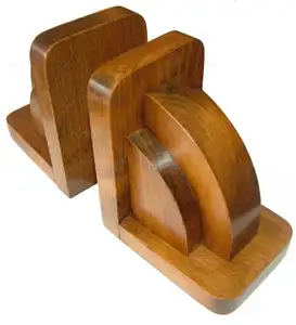 בציר קטן עץ Bookend עץ כדור תומכי ספרים דקורטיבי תומכי ספרים