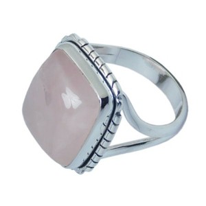 High Quality <b>Rose</b> <b>Quartz</b> Gemstone <b>Ring</b> Handmade 925 Sterling Silver Eternity Vermeil Bezel Setting for Weddings and Parties - Product Image 2