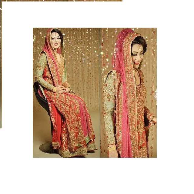 Pakistani Wedding Bridal Lahenga Dresses latest design top quality hand work color and size can be customize