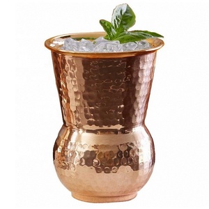 Copper Mint Julep Cup Martillado a mano Espejo de alto brillo Pulido Moscow Mule Mug Set por Axiom Home Accents - Product Image 2