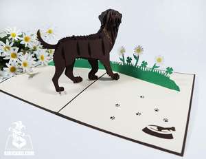 Tarjeta emergente de laboratorio marrón con corte láser intrincado Kirigami Animal Tarjeta de regalo diaria para bodas Mayorista de artesanías de papel - Product Image 2