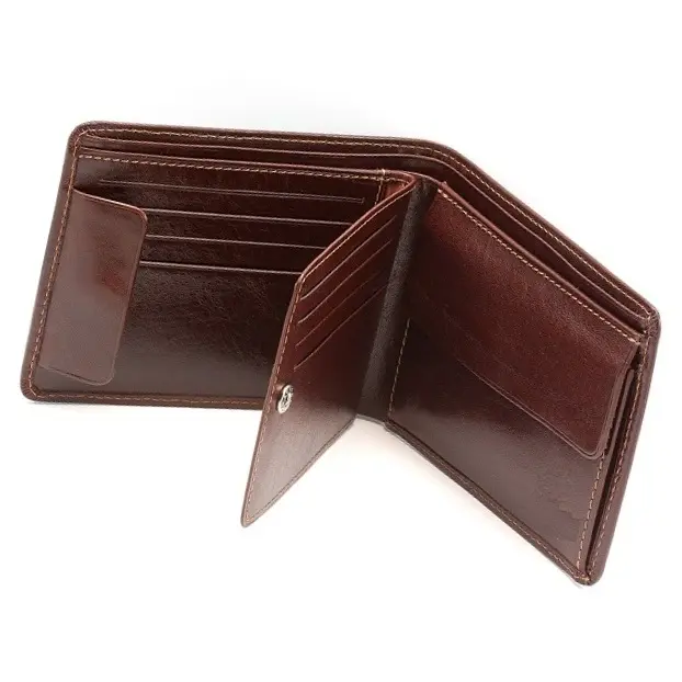 Best Men's Wallet / New Fashion Custom Made Men's Wallets / Genuine Leather Men's Wallets With Coin Pocket