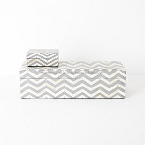 Caja de regalo de almacenamiento con incrustaciones de hueso de madera de diseño antiguo, adorno elegante para muebles de sala de estar con diseño de joyero con incrustaciones de hueso - Product Image 3