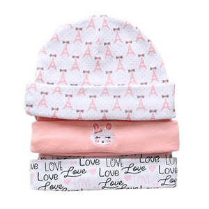 Bonnet pour bébé en coton doux blanc personnalisé par OEM 100% bonnet unisexe multi-usages en coton biologique pour bébé nouveau-né - Product Image 1