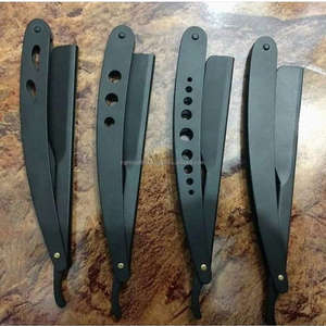 Private Label Classic Straight Edge Barber <b>Razor</b> for Close Shaving Salon Quality Men's Beard Cut Throat Finger <b>Razor</b> - Product Image 6