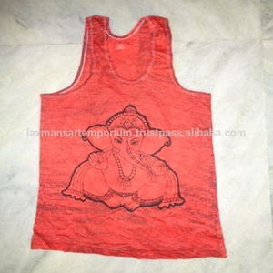 Nouveau style tendance, imprimé batik, motifs hindous, t-shirts sans manches pour hommes en coton 100% tricoté, vente en gros en provenance d'Inde - Product Image 3