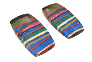 อัญมณีทรงสี่เหลี่ยมผืนผ้าสีรุ้งธรรมชาติ2ชิ้นแบบหลวม - Product Image 5