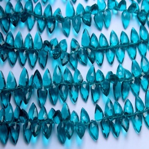 Cuentas de cuarzo azul facetadas con forma elegante de aproximadamente 8 pulgadas - Product Image 2