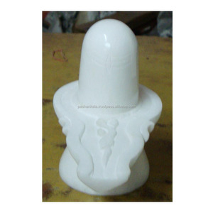 Estatuas Shivling de mármol blanco puro decorativas - Product Image 1