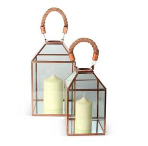 Rose <b>Gold</b> <b>Lantern</b> Made From Premium Quality Aluminum and Glass for Home Decoration Office Decoration Wedding Decoration - Product Image 4