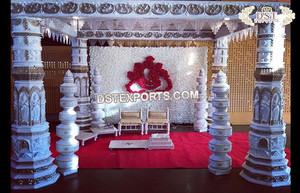 Mandap de mariage indien en forme de pilier, dernier design, Mandap floral de mariage, Pilier en fibre pour mariage, Mandap Lotus Los Angeles - Product Image 6