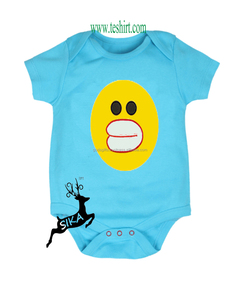 Barboteuse en coton biologique certifié biologique, combinaison de body, en coton, avec des motifs de dessin animé d'animaux drôles - Product Image 3
