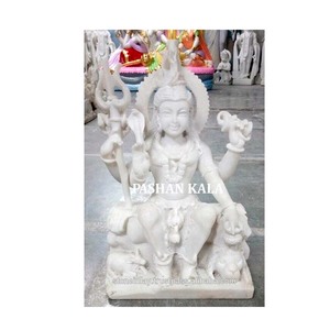 Statue de Shiva en marbre, dieu indien - Product Image 1