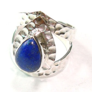 Bagues en pierre de lapis-lazuli bleu naturel, bagues en argent sterling Ebay, bagues en argent népalais, bijoux Jaipur, éternité vermeil - Product Image 5